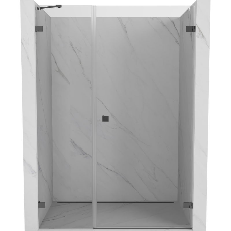 Mexen Lunar-B right side hinged shower door 140 cm, transparent, gun metal - 832S-140-050-95-00-P