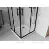 Mexen Rio square shower cubicle 70 x 70 cm, Frosted, Black + shower tray Flat, White - 860-070-070-70-30-4010B