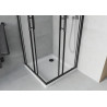 Mexen Rio square shower cabin 70 x 70 cm, frosted, black + Flat tray, white - 860-070-070-70-30-4010B