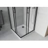 Mexen Rio square shower cubicle 70 x 70 cm, Frosted, Black + shower tray Flat, White - 860-070-070-70-30-4010B