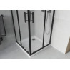 Mexen Rio 80 x 80 cm square shower cabin, frosted, black + Flat tray, white - 860-080-080-70-30-4010B