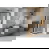Mexen Rio square shower cubicle 90 x 90 cm, Frosted, Black + shower tray Flat, White - 860-090-090-70-30-4010B