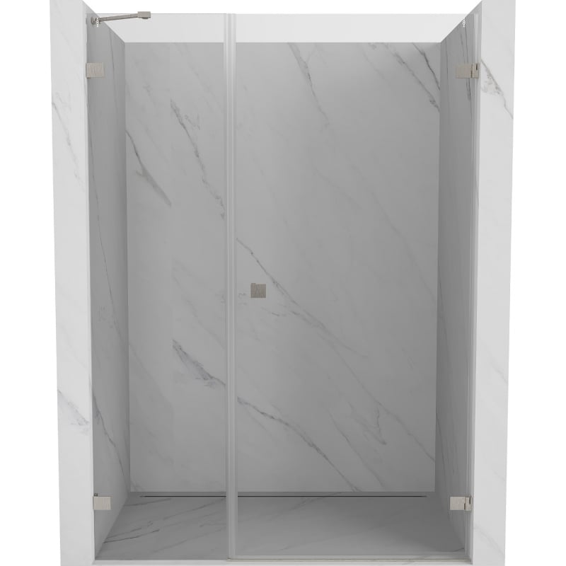 Mexen Lunar-B Right-Hinged Shower Door 130 cm, Transparent, Brushed Nickel - 832S-130-050-97-00-P