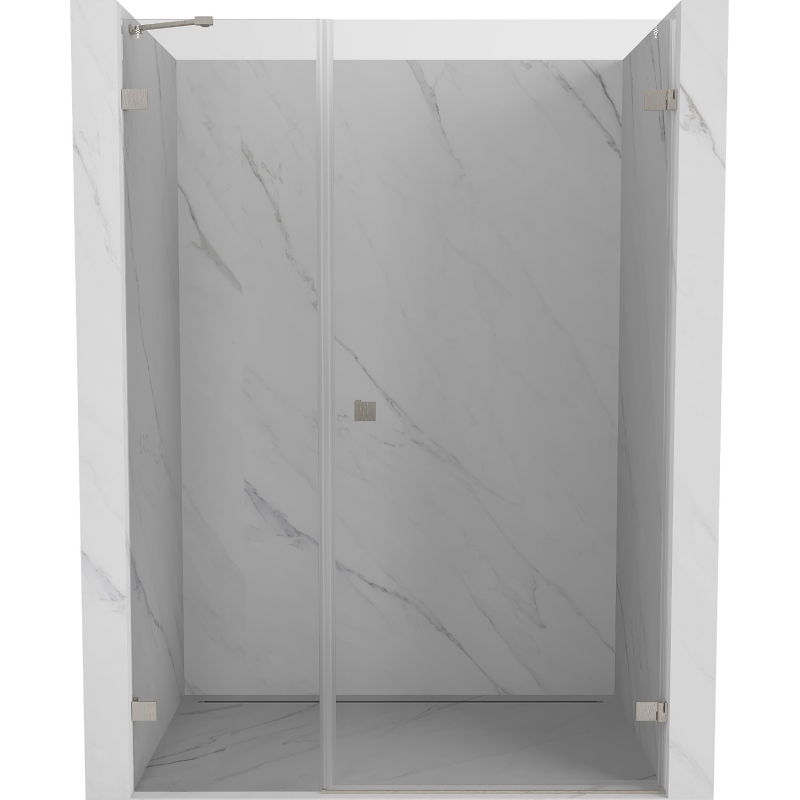 Mexen Lunar-B Shower Door Right-Swing 135 cm, Transparent, Brushed Nickel - 832S-135-050-97-00-P