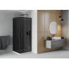Mexen Rio 80 x 80 cm Square Shower Cabin, Graphite, Black + Flat Tray, White - 860-080-080-70-40-4010B