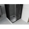 Mexen Rio 80 x 80 cm Square Shower Cabin, Graphite, Black + Flat Tray, White - 860-080-080-70-40-4010B