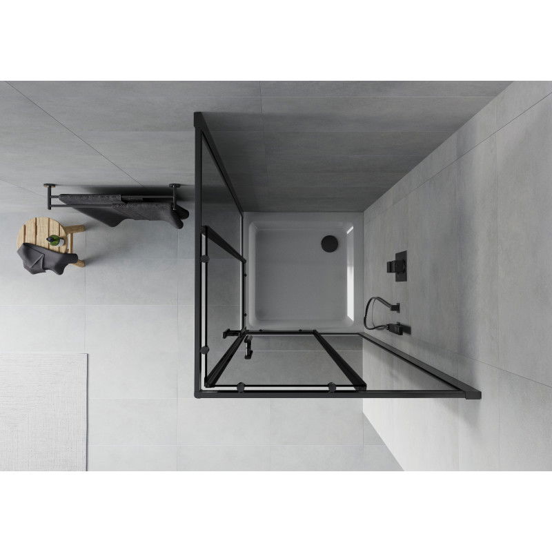 Mexen Rio square shower cabin 80 x 80 cm, graphite, black + Flat tray, white - 860-080-080-70-40-4010B
