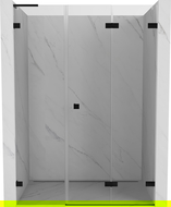 Mexen Lunar-F L 150 cm right folding shower door, transparent, black - 836SL-150-050-70-00-P