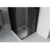 Mexen Rio square shower cubicle 90 x 90 cm, Graphite, Black + shower tray Flat, White - 860-090-090-70-40-4010B