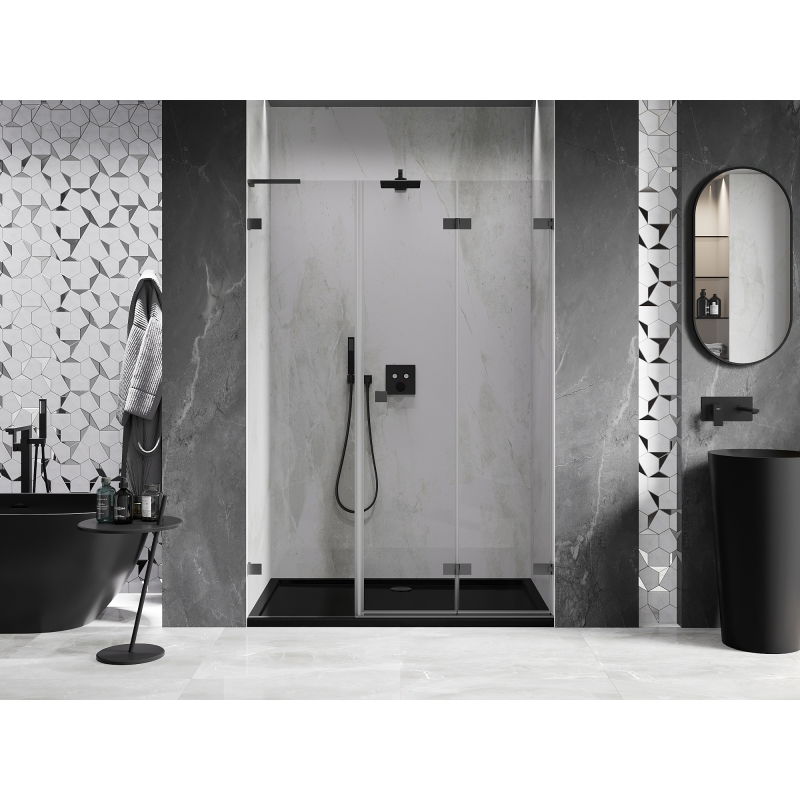 Mexen Lunar-F L foldable shower door right 110 cm, transparent, gun metal - 836SL-110-050-95-00-P