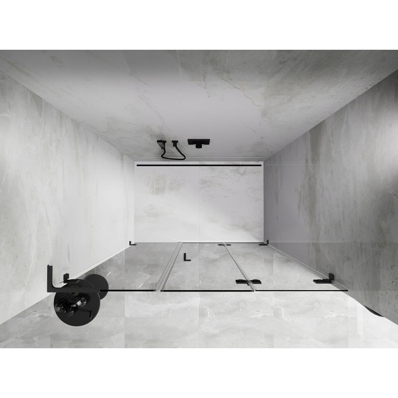Mexen Lunar-F L foldable shower door right 110 cm, transparent, gun metal - 836SL-110-050-95-00-P