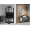 Mexen Rio square shower cabin 80 x 80 cm, black stripes, black + Flat tray, black - 860-080-080-70-20-4070B