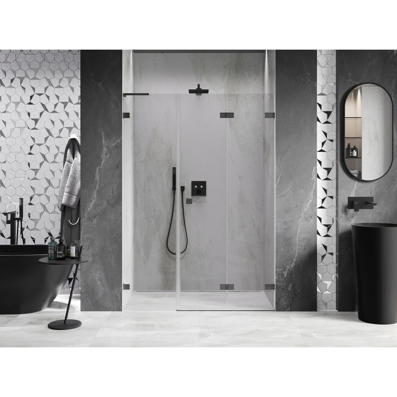 Mexen Lunar-F L folding shower doors right 135 cm, transparent, gun metal - 836SL-135-050-95-00-P