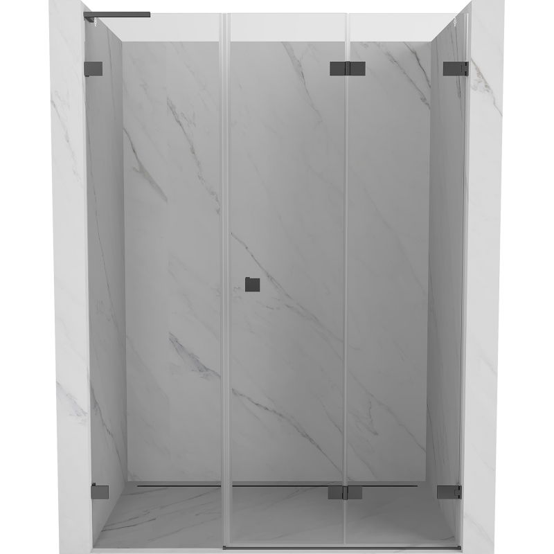 Mexen Lunar-F L folding shower door right 150 cm, transparent, gun metal - 836SL-150-050-95-00-P