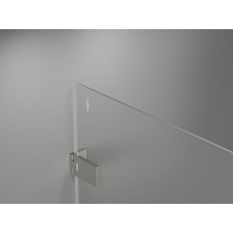 Mexen Lunar-F L folding shower door right 125 cm, transparent, brushed nickel - 836SL-125-050-97-00-P