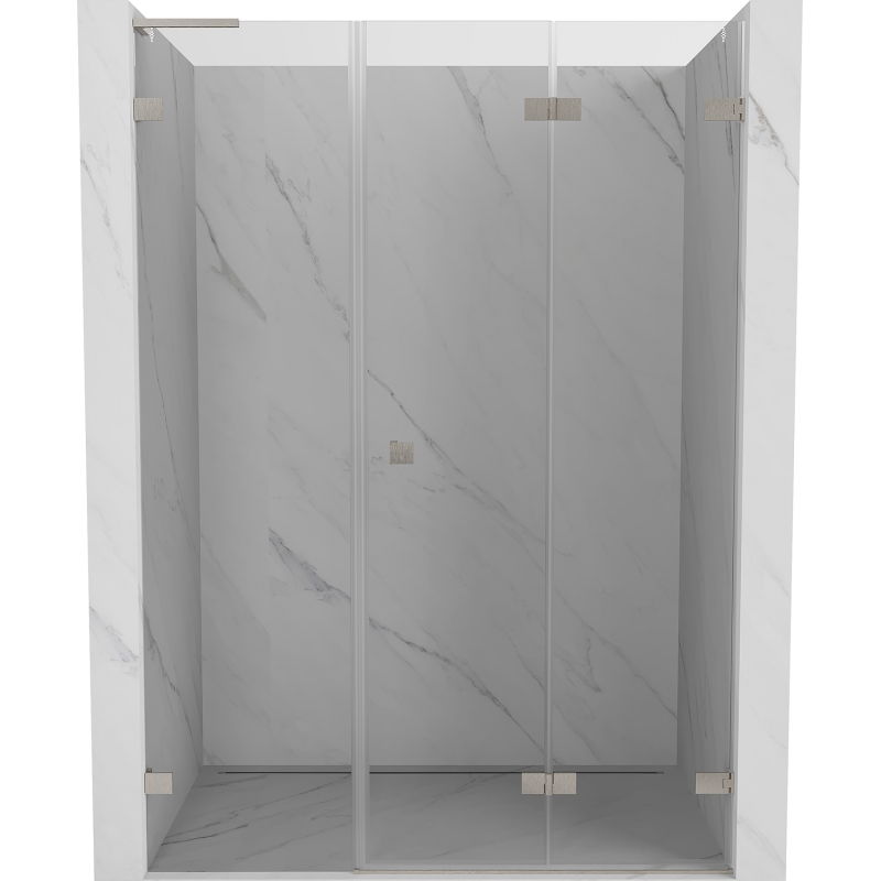 Mexen Lunar-F L folding shower door right 125 cm, transparent, brushed nickel - 836SL-125-050-97-00-P