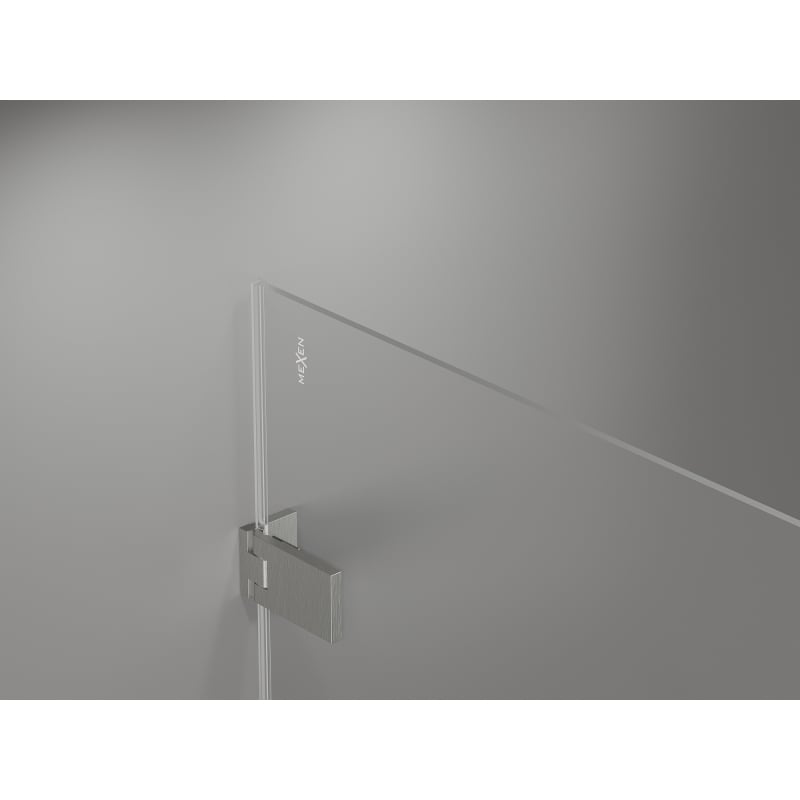 Mexen Lunar-F L Foldable Shower Door Right 130 cm, Transparent, Brushed Nickel - 836SL-130-050-97-00-P