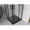 Mexen Rio square shower cabin 90 x 90 cm, frost, black + Flat tray, black - 860-090-090-70-30-4070B