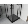 Mexen Rio Square Shower Enclosure 90 x 90 cm, Frosted, Black + Flat Tray, Black - 860-090-090-70-30-4070B