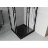 Mexen Rio Square Shower Enclosure 90 x 90 cm, Frosted, Black + Flat Tray, Black - 860-090-090-70-30-4070B