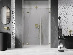 Mexen Lunar L shower door swing left 120 cm, transparent, gold - 834SL-120-050-50-00-L
