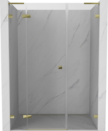 Mexen Lunar L Left Hinged Shower Door 130 cm, Transparent, Gold - 834SL-130-050-50-00-L