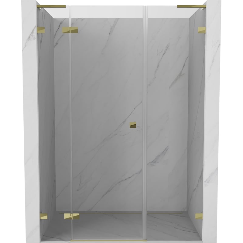 Mexen Lunar L Left Hinged Shower Door 145 cm, Transparent, Gold - 834SL-145-050-50-00-L