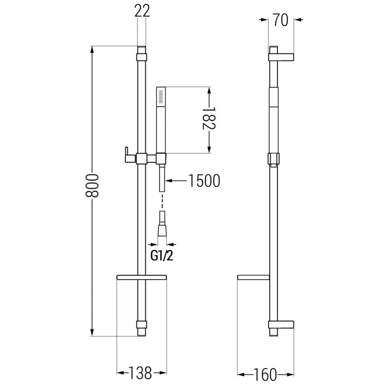 Mexen DQ70 adjustable shower set, rose gold - 785704581-60
