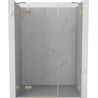 Mexen Lunar left-hinged shower door 150 cm, transparent, brushed gold - 834S-150-050-55-00-L
