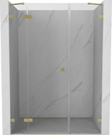 Mexen Lunar Left-Swinging Shower Door 150 cm, Transparent, Brushed Gold - 834S-150-050-55-00-L