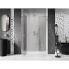 Mexen Lunar left-hinged shower door 150 cm, transparent, brushed gold - 834S-150-050-55-00-L