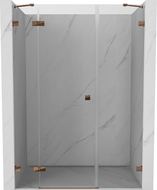 Mexen Lunar left hinged shower door 130 cm, transparent, rose gold - 834S-130-050-60-00-L