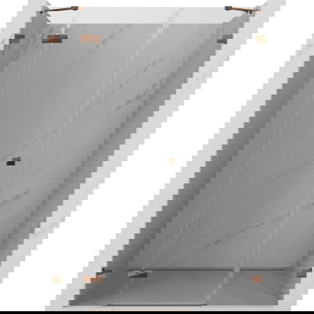 Mexen Lunar left hinged shower door 140 cm, transparent, pink gold - 834S-140-050-60-00-L