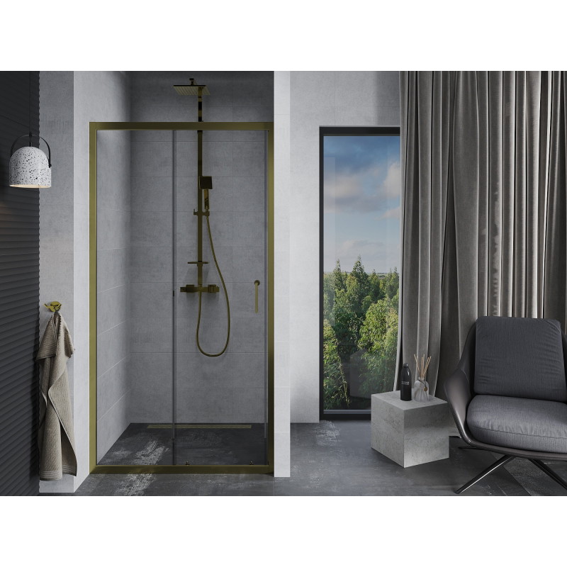 Mexen Apia sliding shower doors 95 cm, transparent, gold - 845-095-000-50-00