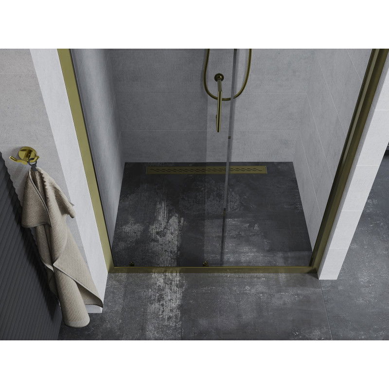 Mexen Apia sliding shower door 95 cm, transparent, gold - 845-095-000-50-00