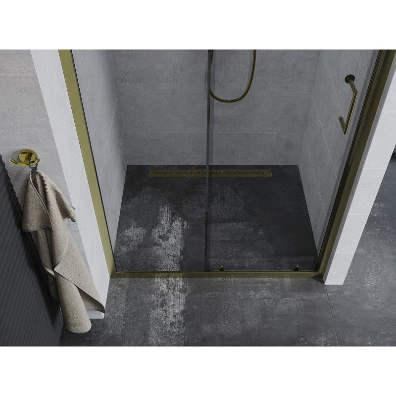 Mexen Apia sliding shower door 95 cm, transparent, gold - 845-095-000-50-00