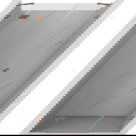 Mexen Lunar Left Hinged Shower Door 120 cm, Transparent, Brushed Copper - 834S-120-050-65-00-L