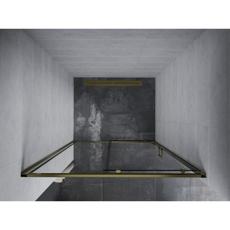 Mexen Apia sliding shower door 90 cm, transparent, gold - 845-090-000-50-00
