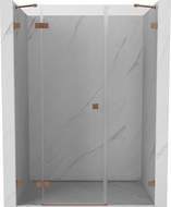 Mexen Lunar left-hinged shower door 135 cm, transparent, brushed copper - 834S-135-050-65-00-L