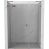 Mexen Lunar left pivot shower door 160 cm, transparent, brushed copper - 834S-160-050-65-00-L