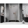 Mexen Lunar left pivot shower door 160 cm, transparent, brushed copper - 834S-160-050-65-00-L