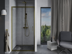 Mexen Apia sliding shower door 110 cm, Transparent, Gold - 845-110-000-50-00