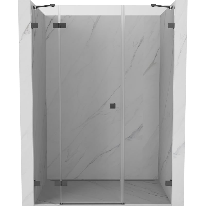 Mexen Lunar shower door, left hinged 125 cm, transparent, brushed gun gray - 834S-125-050-66-00-L