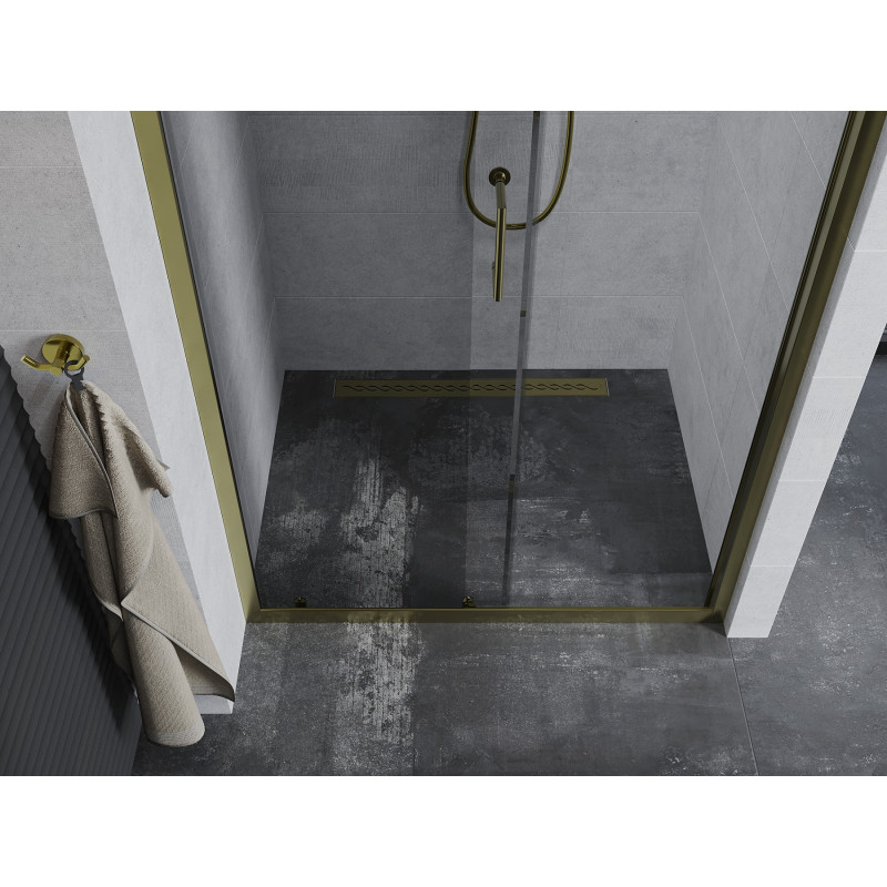 Mexen Apia sliding shower door 110 cm, transparent, gold - 845-110-000-50-00