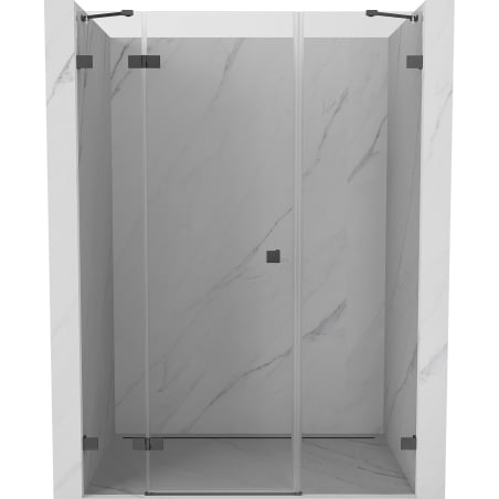 Mexen Lunar shower door hinged left 155 cm, transparent, gun gray brushed - 834S-155-050-66-00-L