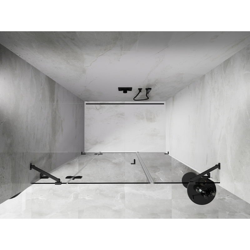 Mexen Lunar shower door, hinged left 160 cm, transparent, brushed gun gray - 834S-160-050-66-00-L