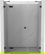 Mexen Lunar left hinged shower door 120 cm, transparent, black - 834S-120-050-70-00-L