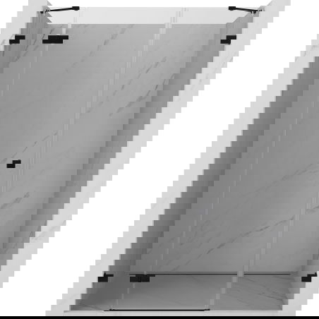 Mexen Lunar left pivot shower door 160 cm, transparent, black - 834S-160-050-70-00-L
