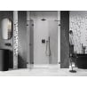 Mexen Lunar left pivot shower door 160 cm, transparent, black - 834S-160-050-70-00-L