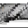Mexen Lunar left pivot shower door 160 cm, transparent, black - 834S-160-050-70-00-L